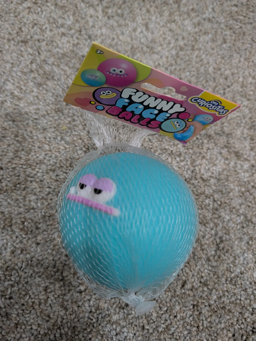 Funny Face Orbs Smushers Blue Squishy